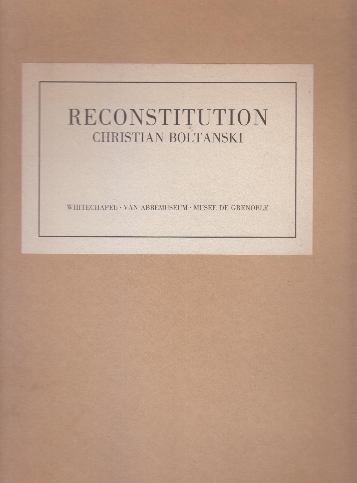 Reconstitution Christian Boltanski Catherine Lampert Jan Debbaut